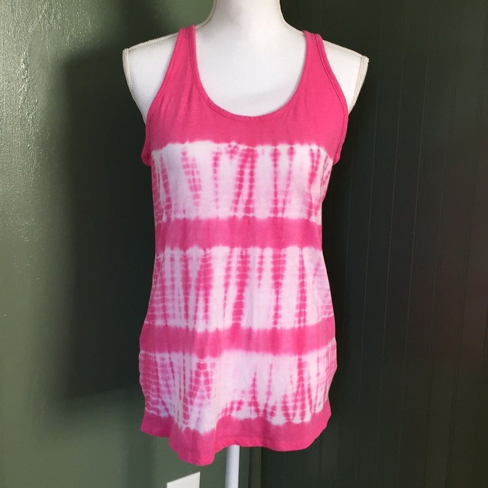 Tie Dye Racerback Pink Maternity Tank Top Sz S